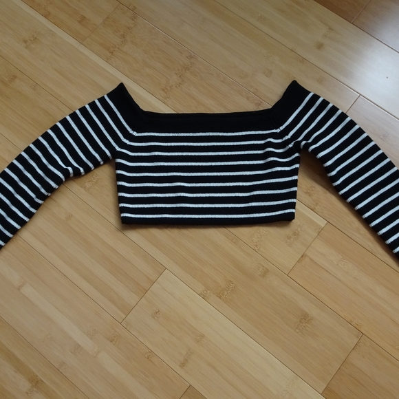 🌸 Saint Laurent Paris Striped Crop Top Size S - Picture 6 of 9